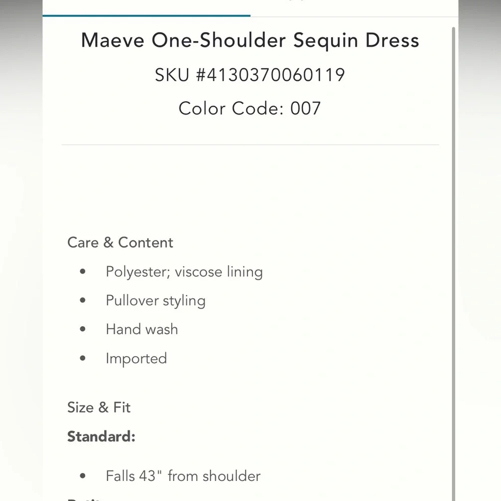 Maeve one shoulder silver sequin midi dress anthropologie sz large new nwt ✨ - Picture 10 of 14